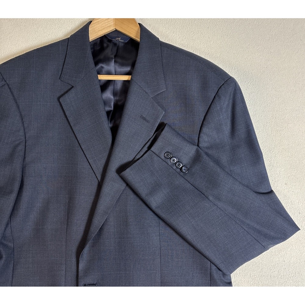 Brooks Brothers Blazer Sport Coat Mens 44 L Gray Wool Glen Plaid‎